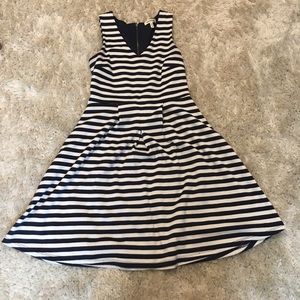 Striped Navy & White Dress